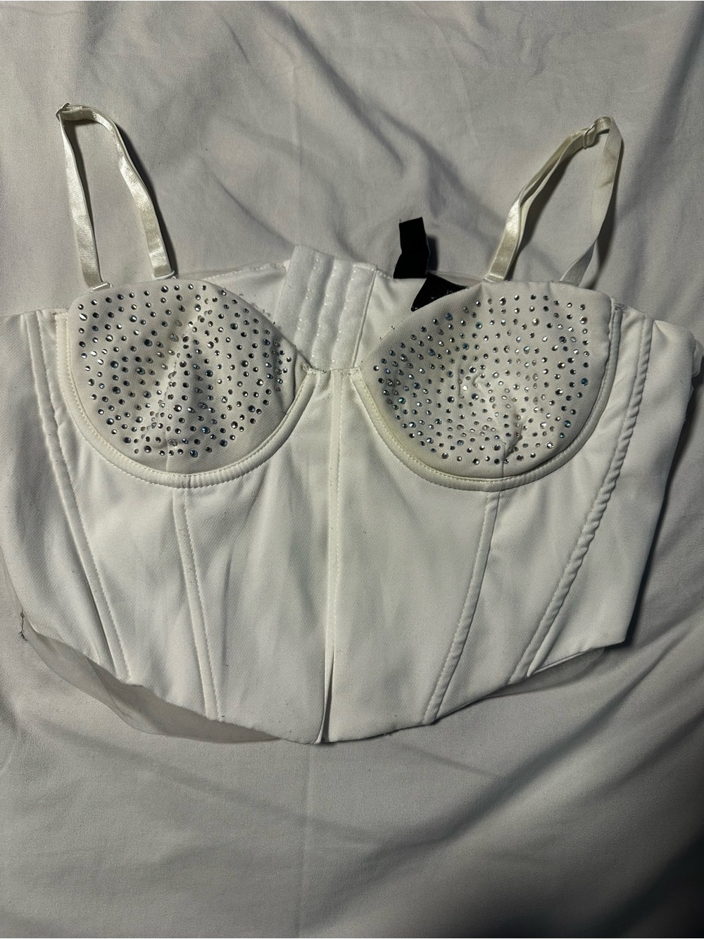 Windsor White Studded Bustier Tank Top
